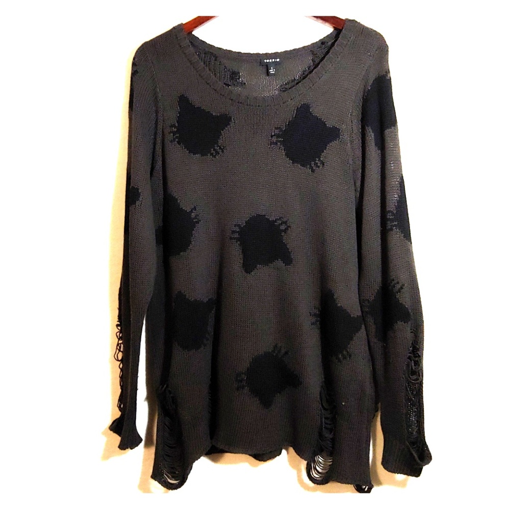 TORRID chunky distressed knit sweater sz 1X
